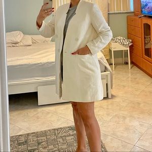 White zara coat in white